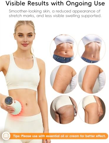 Lymphatic Drainage Massager for Body & Legs – Electric Handheld Body Massager with 12 Levels & Multi-Mode Massage, Helps Support Circulation, Smooth the Look of Cellulite & Relax Muscles