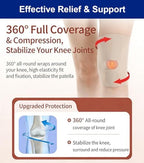 Ultra Thin Knee Brace for Women Men with Side Stabilizers, 2 Pack Knee Braces for Knee Pain ACL MCL Arthritis Joint Pain Relief, Adjustable Compression Sleeve Patellar Tendon Support Strap, Rodilleras Para Dolor de Rodillas (Beige, Medium)