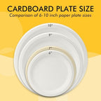 RACETOP Compostable Small Paper Plates 6 Inch [100 Pack], Dessert Plates, Disposable Biodegradable Heavy Duty Paper Plates, Made of Natural Sugarcane Fibers, Unbleached White, Round
