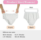 Pull On Style Adult Cloth Diaper for Women, Reusable Nappy Washable Elderly Incontinence Care Protection Nappies Underwear for Women, Repeatedly Washing Leak-Proof Safety Pants (35-49 inch Waist)