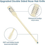 ZKENIRD 6 Pcs 2-in-1 Nasal Cutter, Upgrade Double Sided Nose Knife, 360 Nostril Hair Remover Tool, Trimmer for Men, Women, Soft Cleaning Brush (Cream)