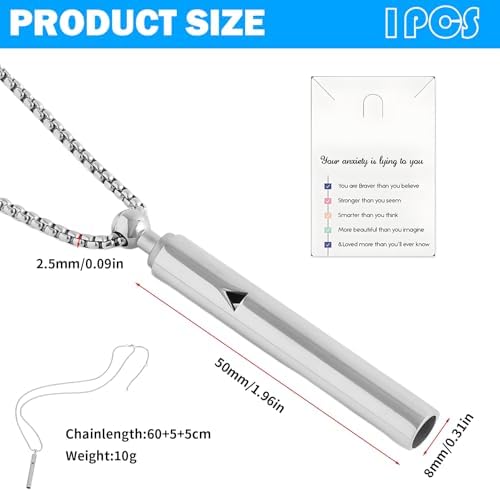 1 Pcs Anxiety Necklace Breathing,Mindful Breathing Necklace,Natural Calm,