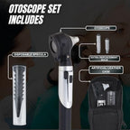 Fiber Optic Mini Otoscope - Ear Scope with Light for Infection Detection, Wax Removal, and at-Home ENT Exams (Black Color)