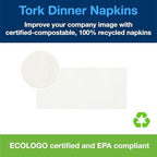 Tork White Dinner Napkin, 1/8 Fold 1-ply, 17" x 14.9", 12 x 250 napkins, N5181A, White
