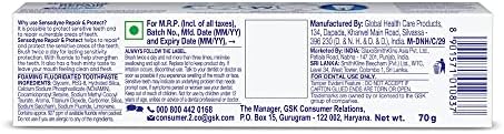Sensodyne Repair & Protect Toothpaste | 70g (2.46 Ounce) | Pack of 4