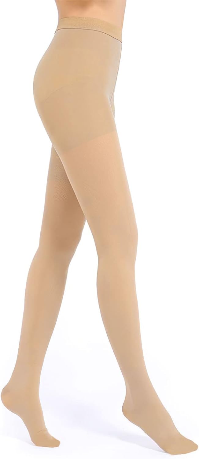 Ktinnead Compression Pantyhose for Women and Men, Closed Toe Medical Compression Stockings, 20-30 mmHg Graduated Compression Pantyhose