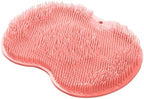 Shower Scrubber Mat, Back Washer Exfoliatin, Foot Cleaner Wash Pad, Wall Mounted Slip Suction Cups(Pink)