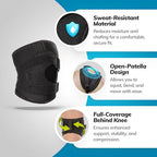 BraceAbility Patella Knee Brace for Women and Men - Patella Stabilizer Brace for Kneecap Dislocation, Patellofemoral Pain, Runners Knee, Tendonitis, MCL LCL Arthritis, Patellar Tendon, ACL Support (M)