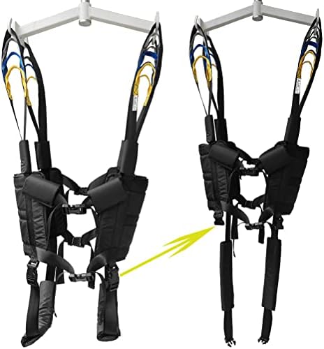 Patient Disabled Invalid Lift Walking Standing Aid Sling Medical Transfer Gait Belt Strap Assist Leg Traction Exercisers Carrier Fold Up Full Body Get Up Sit to Stand AidLot Black