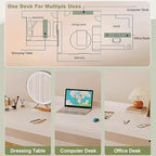 Overbed Table with 4 Wheels, Over Bed Desk Height Adjustable 65-95cm Rolling Medical Table Overbed Table Computer Workstation Overbed Table for Twin/Full/Queen/King Size Bed Frame