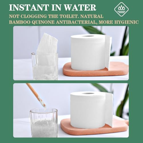 Bamboo Toilet Paper, 4-Ply, 18 Rolls of Septic Safe Organic Bath Tissues, Sustainable and Tree Free, Soft, Strong, Earth-Friendly, Chemical Free PFAS Free, BPA Free - FSC Certified (white)