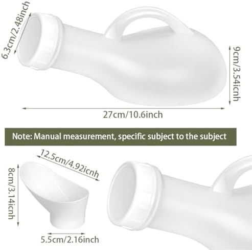 Leakproof Portable Urinal 1000ML Unisex Urinals Toilet Bottle Spill Proof with Screw Top Lid Female Urine Bottles for Car Travel Elderly