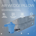 Boyd Sleep Inflatable Air Wedge Pillow, Adjustable Dual-Chamber Incline with Electric Pump, Auto Seal Valves & Ever Firm Fabric, for Acid Reflux, Snoring, GERD, Pregnancy, Back Support, 24" x 22"