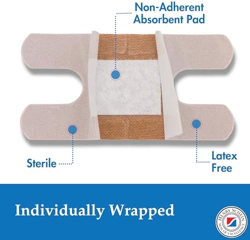 Henry Schein Fabric Knuckle Flexible Adhesive Bandages – 100 Count (36 Pack) Bandages with Non-Stick Pad, Latex Free, Wound Care for First Aid Kit, 1.5” x 3"