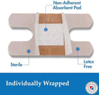 Henry Schein Fabric Knuckle Flexible Adhesive Bandages – 100 Count (36 Pack) Bandages with Non-Stick Pad, Latex Free, Wound Care for First Aid Kit, 1.5” x 3"