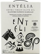 Entelia 5L Bag-in-Box Extra Virgin Olive Oil from Crete, Greece | 169 fl oz (5 Liters), Cold-Pressed, High Polyphenols (489mg/kg) | Koroneiki Olives, Low Acidity (0.28%) for Cooking & Dressings