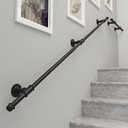 Handrail for Staris Indoor Outdoor Grab Rail, 1m 150cm 2m 2.5m 3m 450cm 6m Stairway Railing| Wall Mounted Metal Wrought Iron Handrail Safety Staircase Railings (Size : 7ft/210cm)