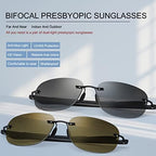 2 Pairs Rimless Bifocal Reading Glasses UV Protection Sunglasses Anti Blue Light Blocking Sun Readers for Men Women