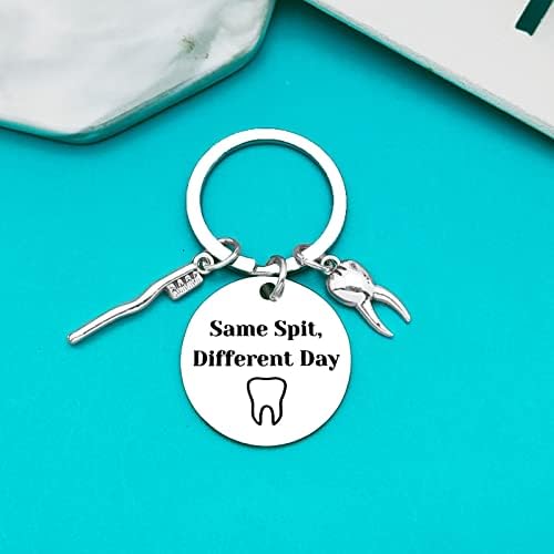 Xiahuyu Dentist Gifts for Women Men Dental Hygienist Gift Same Spit Different Day Keychain Dental Assistant Gifts Dental Student Gift Dentist Graduation Gifts Dentist Office Orthodontist Gifts