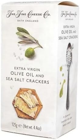 The Fine Cheese Co. Olive Oil and Sea Salt Crackers | All Natural | Imported from England | 4.4 oz