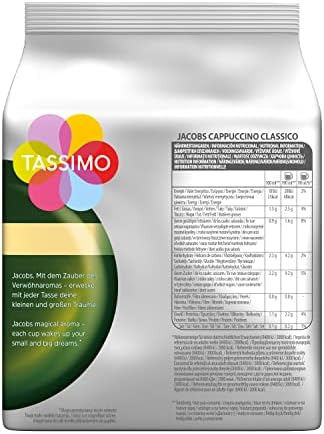 Tassimo Jacobs Cappuccino, Rainforest Alliance Certified, Pack of 5, 5 x 16 T-Discs (8 Servings)