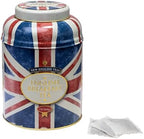 New English Teas Union Jack Large Round Tea Caddy with 240 English Breakfast Teabags
