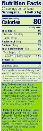 Fruit By the Foot Berry Tie-Dye and Strawberry Tie-Dye Fruit Flavored Snacks 30 Count, 22.5 OZ