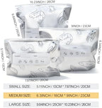 Aluminum Foil Food Storage Bags, Reusable Freezer Bags for Refrigerator, Stand Up Airtight Vacuum Sealer Bags, Heavy Duty Smell Proof Lock Freshness, Perfect for Meat, Vegetables (30, 3 SIZE / 30 PCS)
