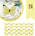 Sugar Robot Edible Butterflies for Cake Decorating - Small Pastel Yellow Butterfly Cake Toppers and Cupcake Toppers - Decoration Made in the USA - Premium Crafted (Yellow)