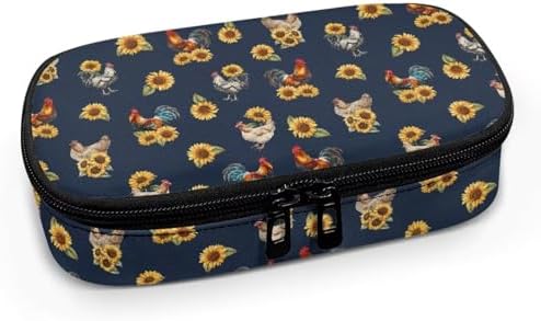 Rooster Sunflower Insulin Cooler Travel Case for Diabetic Testing Kit Compact Diabetic Supply Bag for Insulin Pens Blood Glucose Monitor Supplies,Diabetic Accessories for Women Men