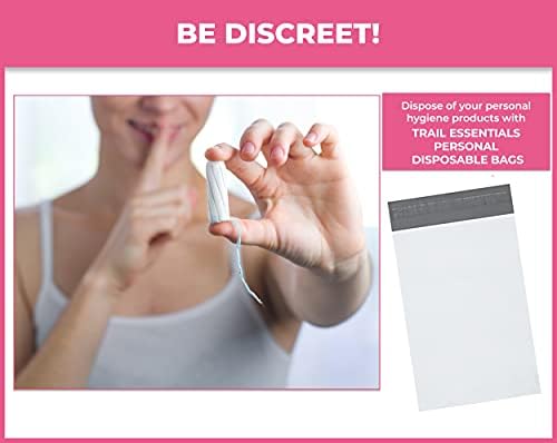 Feminine Personal Disposal Seal Bags- 100 White Opaque Seal Bags for Sanitary, Discreet Disposal for Tampons, Pads, and Liners (100 Bag Refill)