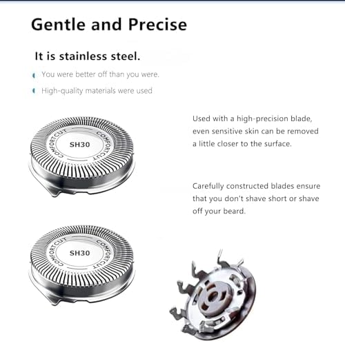 SH30/52 Replacement Heads Compatible With Philips Norelco Series 3000 Replacement Blades，Compatible With Norelco Shavers Series 3000 2000,1000,Rounded 5000X Etc
