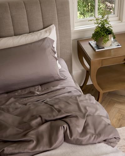 Cozy Earth Luxury Bed Sheet Set - 100% Viscose from Bamboo Fabric, Ultra-Soft & Breathable, Fits Regular & Deep Pocket Mattresses up to 20" - 4 Pieces Twin Sheet Set Walnut