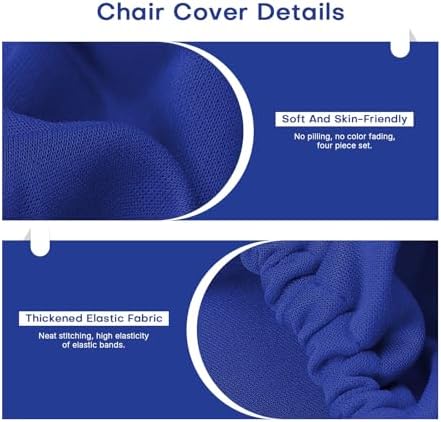Dental Chair Cover Set,4Pcs Stretch Spandex Elastic Protective Case, Washable Full Dental Chair Covers for Dentist Clinic Chairs(Deep Blue 1)