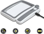Rechargeable LED Magnifying Glass for Reading Books, Bible & Small Print, 4X Optical-Grade Rectangular Lens with 3 Adjustable Brightness Levels, USB-C Foldable Magnifier Gift for Seniors, Low Vision
