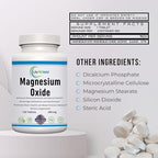 Magnesium 400mg [High Potency] Supplement – Magnesium Oxide for Immune Support, Muscle Recovery, Leg Cramps and Relaxation 120 Tablets