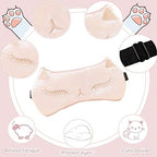Cute Cat Sleep Mask for Kids, 2 Pack Silk Sleeping Eye Cover Adjustable Mask Night Eyeshade Cover for Girls Boys Women Men Sleep Travel Nap Party Supplies