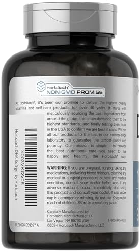 Horbaach DHA Supplement 1500mg | 90 Softgels | EPA, Omega 3, DHA | Non-GMO, Gluten Free