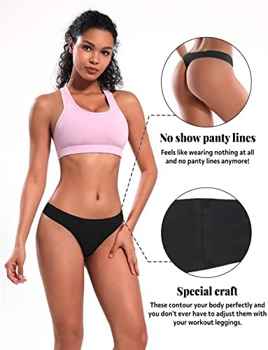 BUBBLELIME XS-XXL Sport Thong Panties Women Low Rise Sexy G-String No Show Bonded Breathable Underwear (6 Pack&3 Pack&1 Pack)