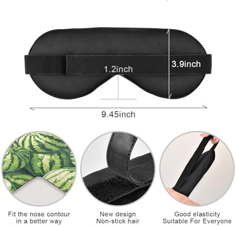 Summer Watermelon Sleep Mask Soft Cooling Eye Masks for Sleeping with Elastic Strap Night Blindfold for Women Men Travel