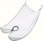 1 pcs Beard Shaving Apron for Men Barber Hair Catcher Cape, Leak-Proof Adjustable Neck Strap, Waterproof Grooming Cape for Home Salon Barber Shop, White