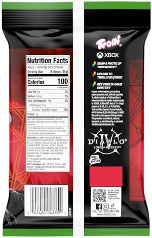 Trolli Sour Brite Crawlers Candy, Fruit Punch, Sweet and Sour, Gummy Worms, 7.2 oz