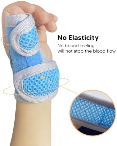 Semme Left Hand Thumb Splint for Kids, Thumb Wrist Stabilizer, Thumb Brace Corrector, with Finger Sleeve, Joint Correction Support Brace, (s)