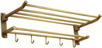 Antique Copper Towel Rack Bathroom Shelf Foldable Two Drilling Installation Tower Hanger/B