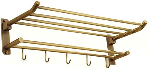 Antique Copper Towel Rack Bathroom Shelf Foldable Two Drilling Installation Tower Hanger/B