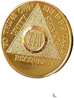 46 Year AA Medallion Glossy Gold Color Sobriety Chip