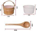 4L Sauna Bucket Wooden Sauna Bucket with Ladle Sauna Starter Set Natural SPA Bath Accessory for Sauna Bathroom