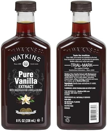 Watkins Pure Vanilla Extract, Non-GMO, Kosher, 8 oz Bottle, 1-Pack