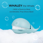 Whale Dish Brush – Cute Whale Scrub Brush for Dishes & Veggies, Palm Cleaning Brush, Funny Kitchen Gadget, Sink Accessories, Unique Gifts for Women, Housewarming or White Elephant Gifts
