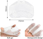 Medsuo 6 PCS Metatarsal Pads Breathable Reusable Foot Gel Pad for Women and Men Relief of Plantar Pain Soft Forefoot Pad (Clear)